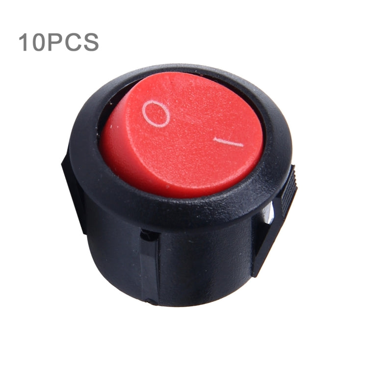 10 PCS Car Auto Universal DIY 2 Pin Round Cap OFF- ON Push Button, Short