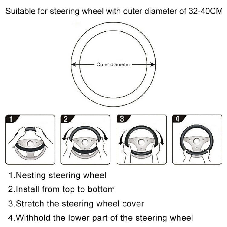 Crocodile Texture Universal Rubber Car Steering Wheel Cover For 34-48cm Wheel