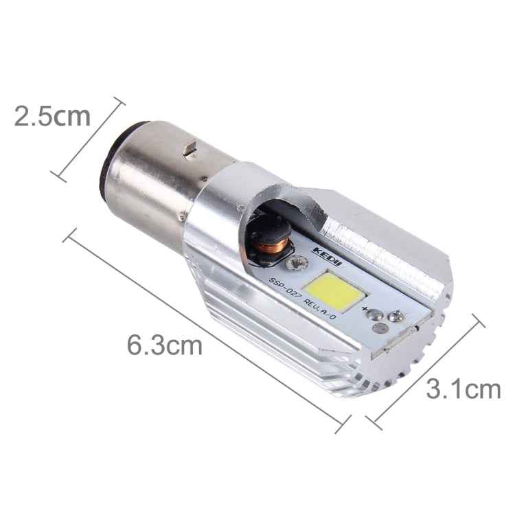BA20D 5W 400lm 6000K COB LEDs Motorcycle Headlight Lamp, DC 9-80V