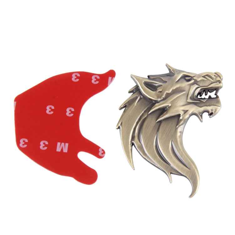 Wolf Head Shape Shining Metal Car Free Sticker