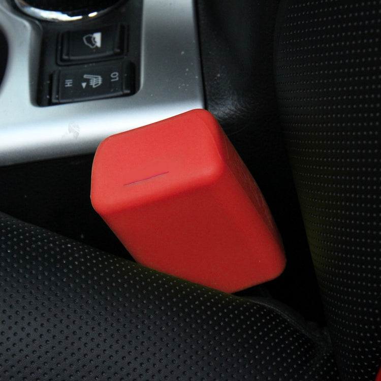 Safe Rubber Car Seat Belt Clips Locking Buckles Protective Cover, Red, Black, Orange, Green, Blue