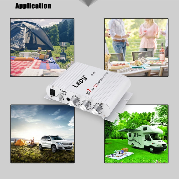 Car 2.1CH HIFI Subwoofer Amplifier Audio, Support MP3