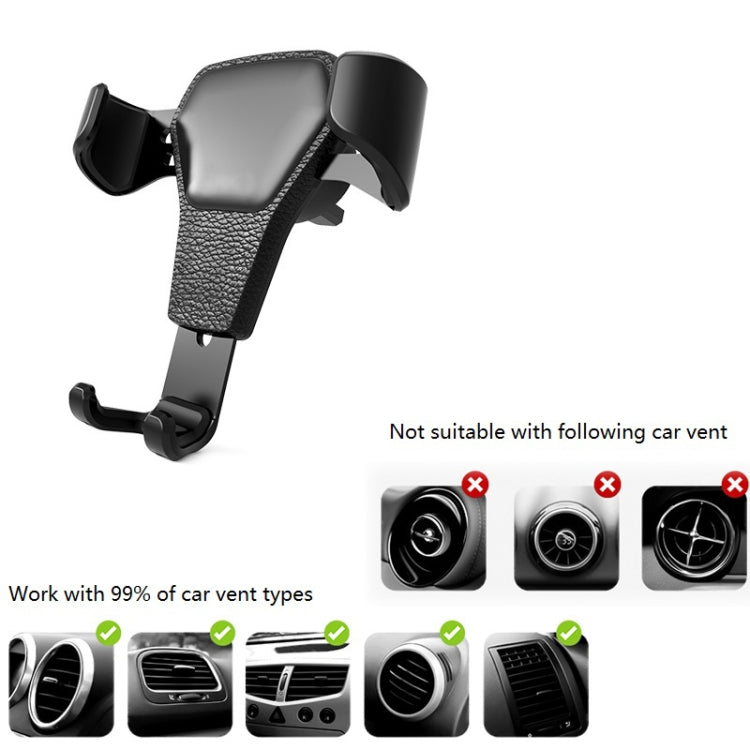 Litchi Texture Gravity Car Mount Phone Holder, Litchi Texture(White), Litchi Texture(Black)