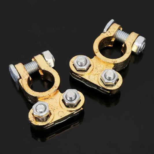 2 PCS Positive and Negative Car U Shape Metal Battery Connectors Terminals Clamps Clips, L Size, Inner Diameter: 16mm