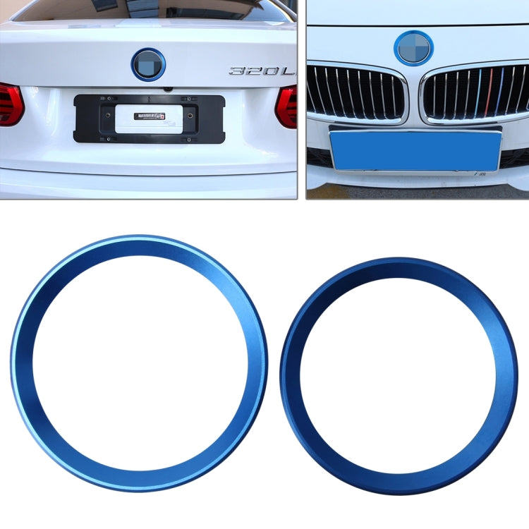 2 PCS/Set Zinc Alloy Steering Wheel Decoration Ring Sticker Logo Car Styling Modification Car Front Logo Ring Decoration Rear Cover Trim Hood Emblem Rings for BMW 3 Series, For BMW 3 Series