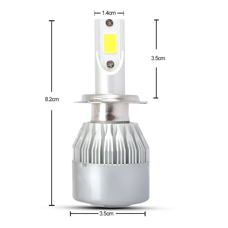 2 PCS H7 18W 1800 LM 8000K IP68 Casnbus Constant Current Car LED Headlight with 2 COB Lamps, DC 9-36V