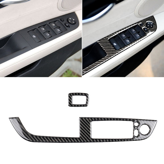 Car Carbon Fiber Window Lift Panel With Folding Key Soild Decorative Sticker for Left Drive BMW Z4  2009-2015