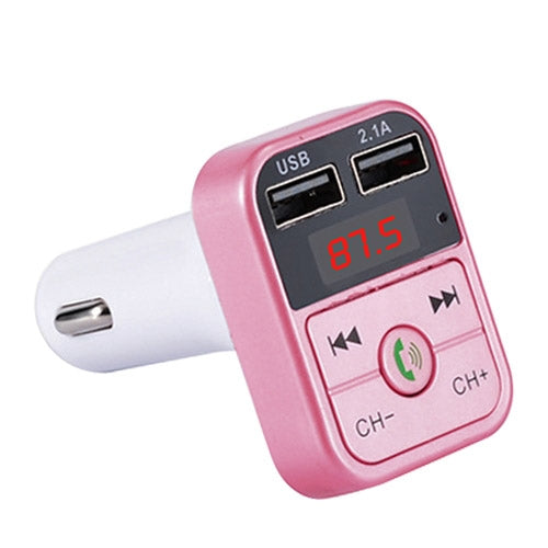 B2 Dual USB Charging Bluetooth FM Transmitter MP3 Music Player Car Kit, Support Hands-Free Call  & TF Card & U Disk, B2 (Rose Gold), B2 (Silver), B2 (Black), B2 (Pink), B2 (Gold)