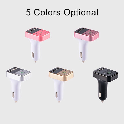 B2 Dual USB Charging Bluetooth FM Transmitter MP3 Music Player Car Kit, Support Hands-Free Call  & TF Card & U Disk, B2 (Rose Gold), B2 (Silver), B2 (Black), B2 (Pink), B2 (Gold)