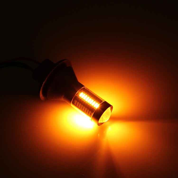 2PCS 1156/Ba15s 5W 300LM 66LEDs SMD-4014 Car Tail Bulb Turn Signal Auto Reverse Lamp Daytime Turn Running Light Car Source (White Light+ Yellow Light),Cable Lenght:1 m
