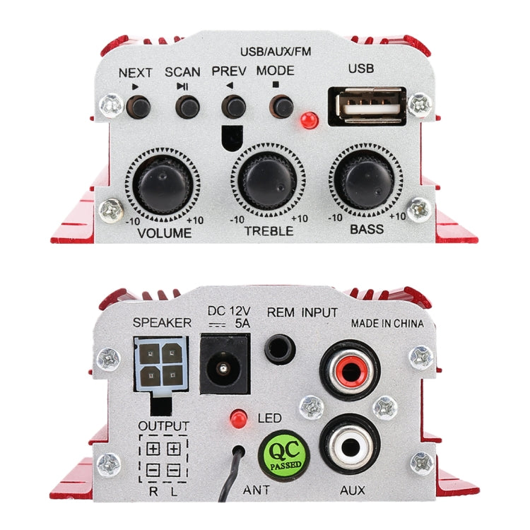 MA-700 Car Mini Amplifier Audio, Support MP3 / FM / USB, with Remote Control, MA-700