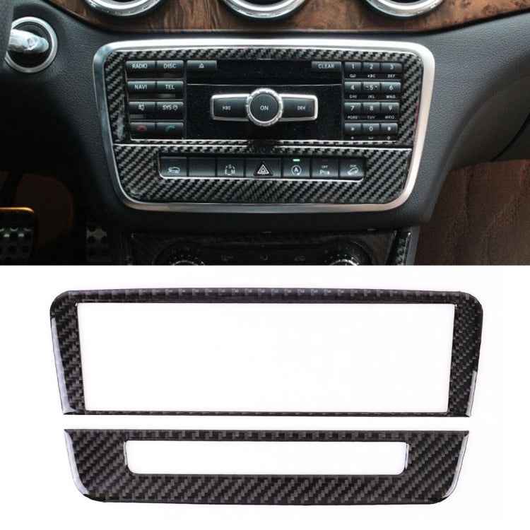 Car Carbon Fiber CD Panel Decorative Sticker for Mercedes-Benz GLA 2015-2018, CD Panel