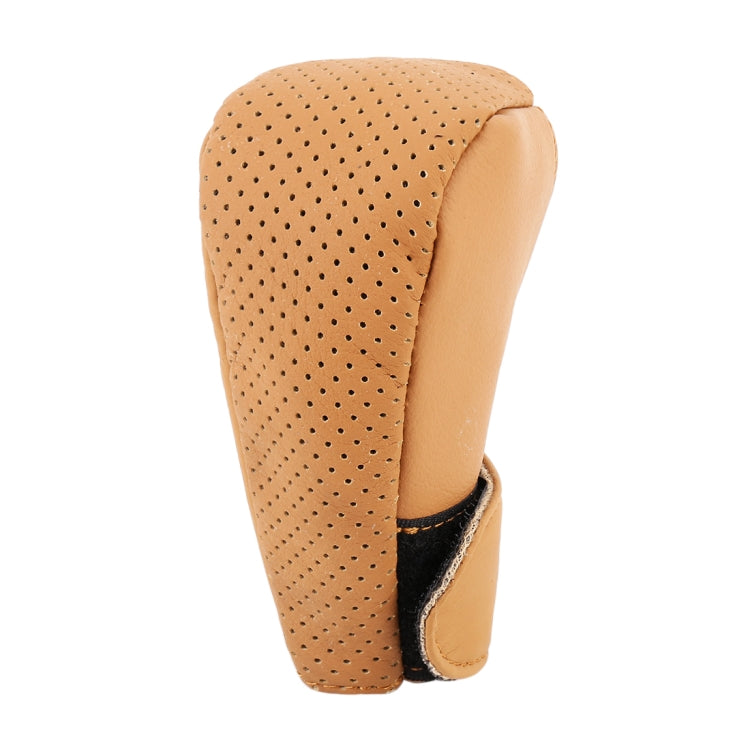 Universal Nonslip Breathable Genuine Leather Car Gear Shift Knob Cover