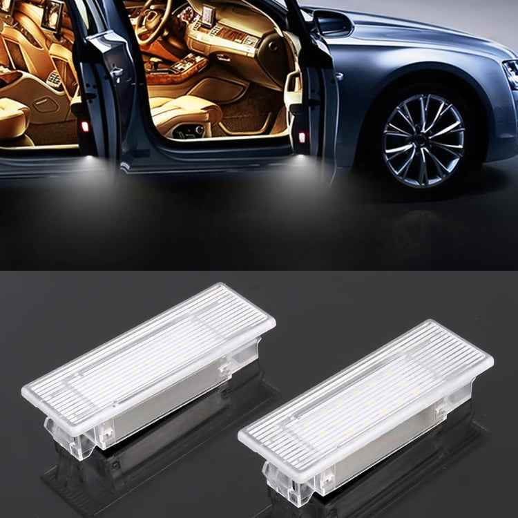 2 PCS LED Car DC 12V 1.5W 6000K 100LM Door Lights 18LEDs SMD-3014 Lamps for BMW F10