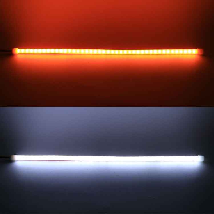 2 PCS 60cm DC12V 5W Ultra-thin Car Auto Double Colors Turn Lights / Running Lights (Turn Lights: Yellow Light; Running Lights: White Light)