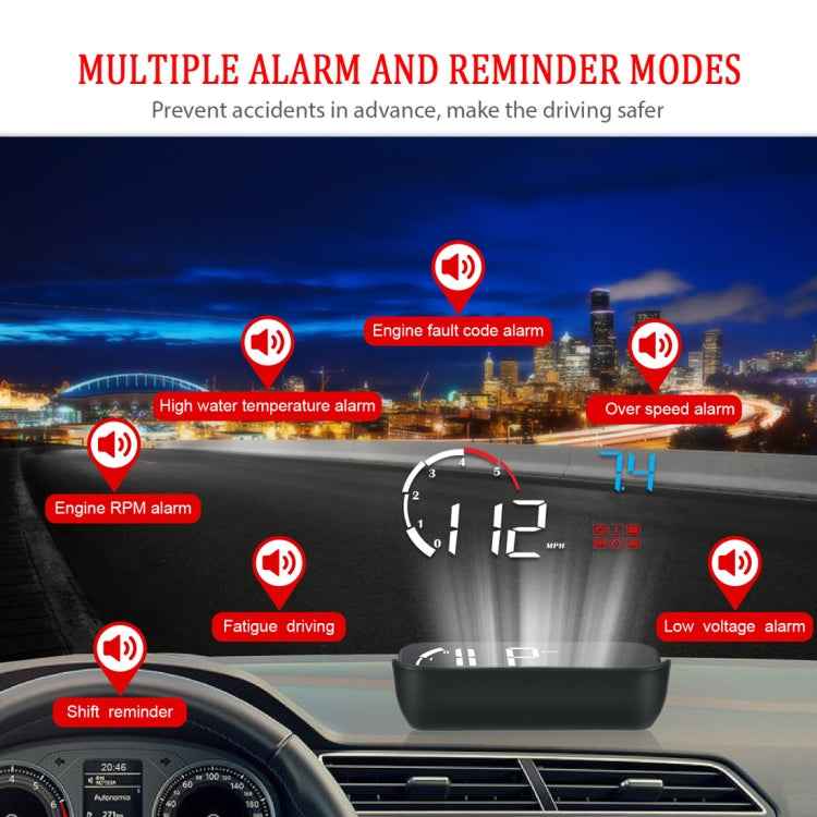 M10 3.5 inch Universal Car OBD2 HUD Vehicle-mounted Head Up Display