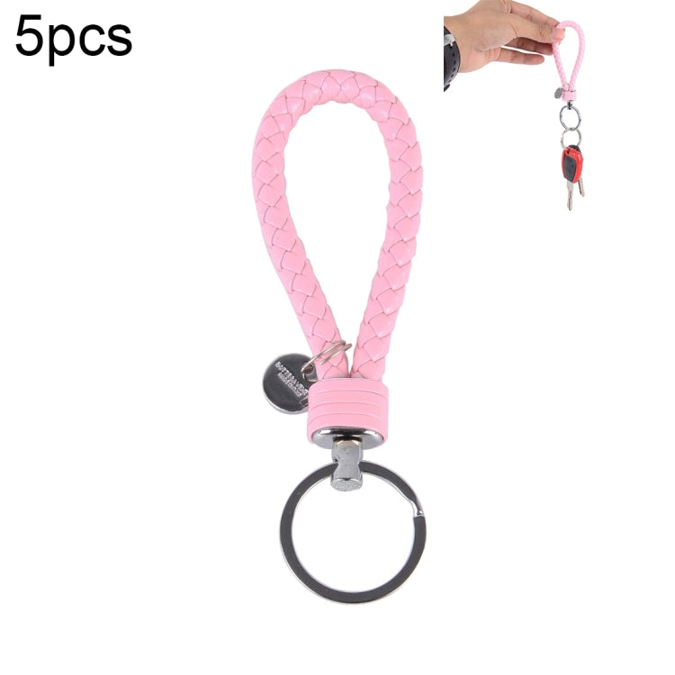 5pcs Car Key Ring Holder With Leather Strip, Car Key Ring Holder(Orange), Car Key Ring Holder(Pink), Car Key Ring Holder(White), Car Key Ring Holder(Yellow)