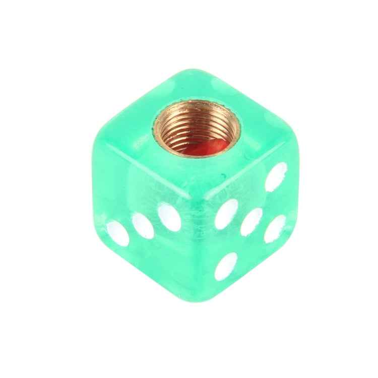 4 PCS Plastic Plated Dice Shape Universal Tire Valve Stem Cap