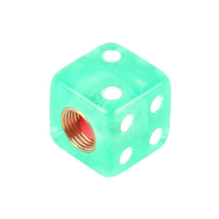 4 PCS Plastic Plated Dice Shape Universal Tire Valve Stem Cap