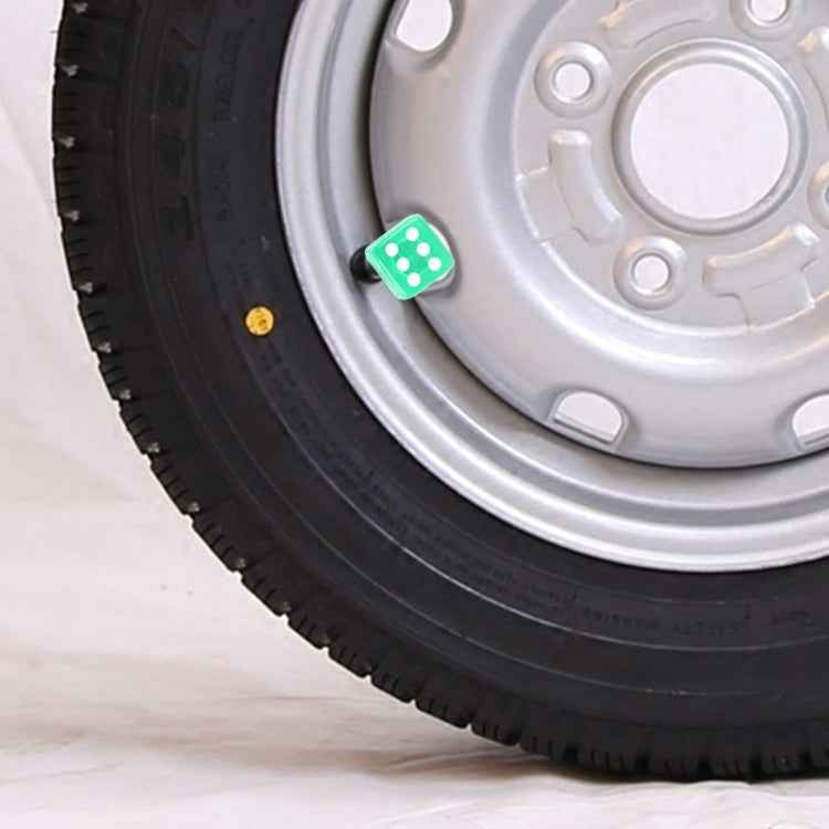 4 PCS Plastic Plated Dice Shape Universal Tire Valve Stem Cap
