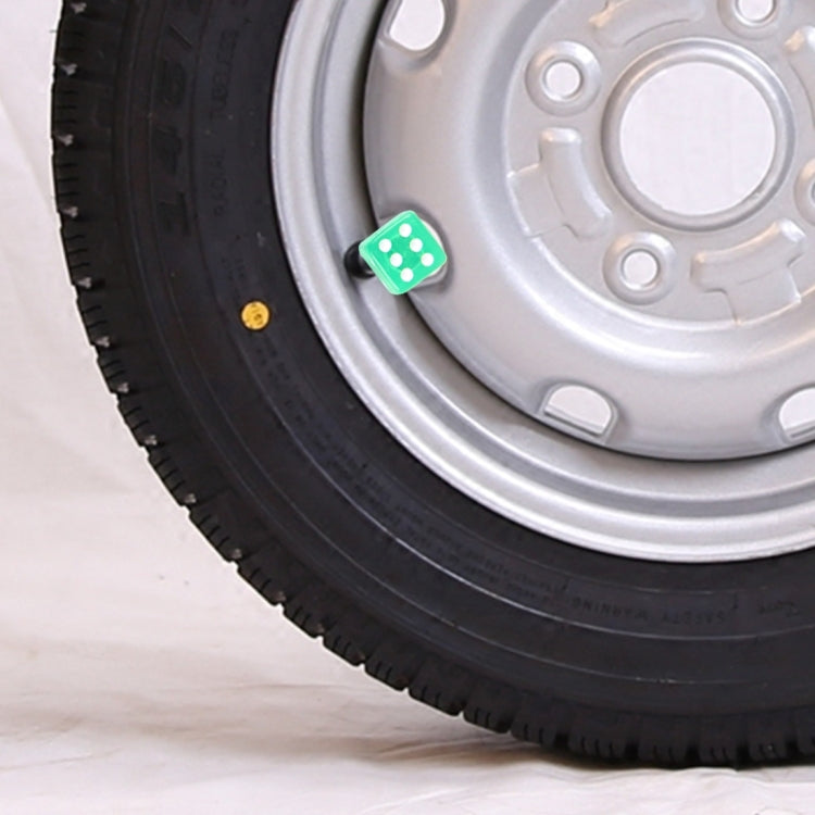 4 PCS Plastic Plated Dice Shape Universal Tire Valve Stem Cap