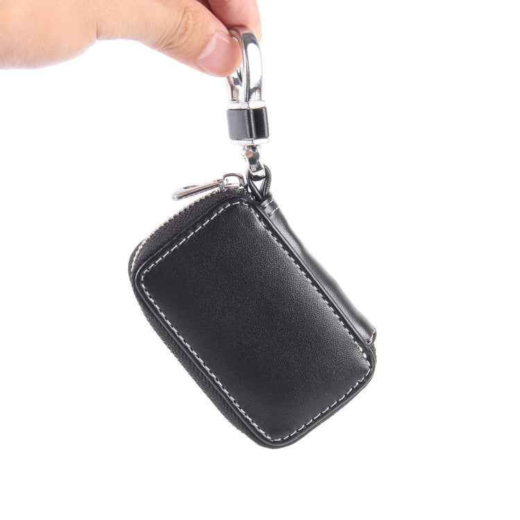 Universal Leather Flash Powder Texture Waist Hanging Zipper Wallets Key Holder Bag (No Include Key), Flash Powder Texture Black