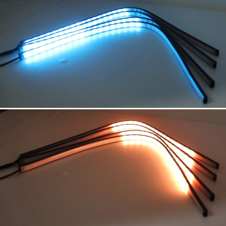 Flashing Lights 15W LED Car in The Network Lights One Drag Four Emblem Eyes Daytime Running Lights LED Universal Car Warning Strobe Flash light Car in The Network Decorative Knight Lights, Cable Length: 75cm
