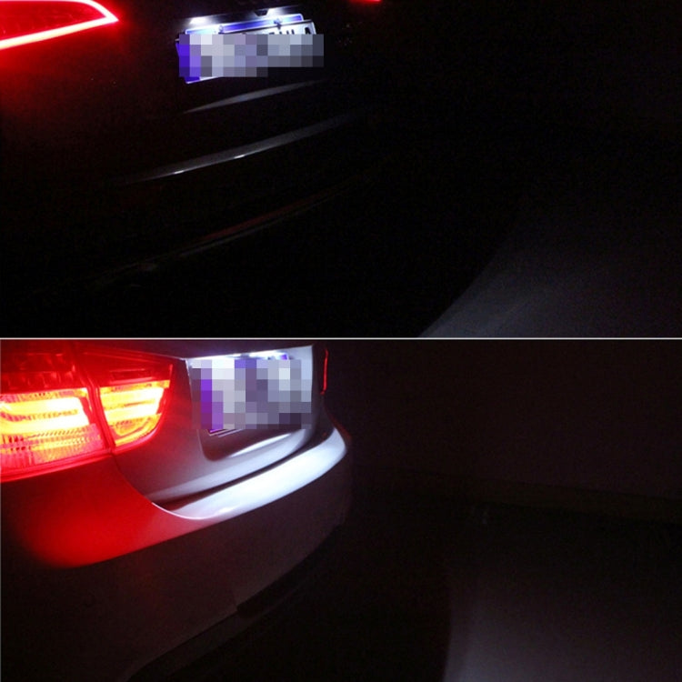 2 PCS License Plate Light with 18  SMD-3528 Lamps for Audi，2W 120LM, DC12V (White Light)