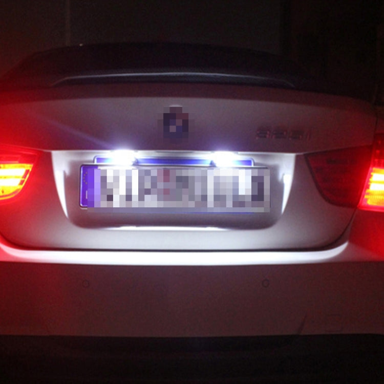 2 PCS License Plate Light with 18  SMD-3528 Lamps for Audi，2W 120LM, DC12V (White Light)