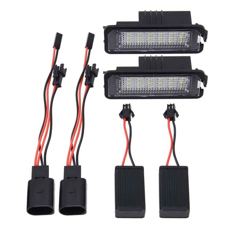 2 PCS License Plate Light with 18  SMD-3528 Lamps for Volkswagen,2W 120LM,6000K, DC12V(White Light), For Volkswagen1
