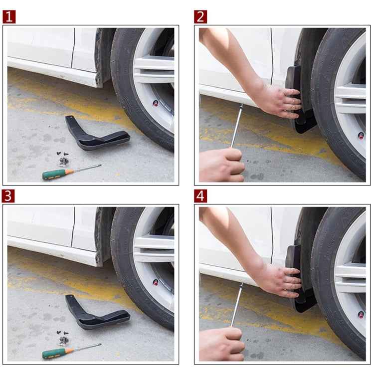 4 PCS Car Auto Semi-Rigid PVC Splash Flaps Mudguards Fender Guard for Honda City