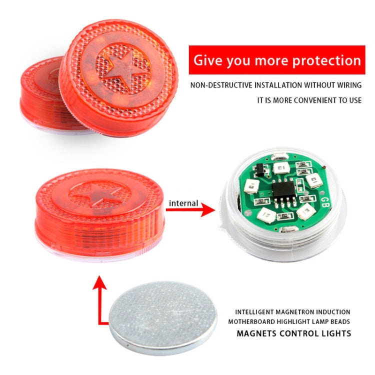 2 PCS Car Door Magnetic Warning Strobe Light Lamp