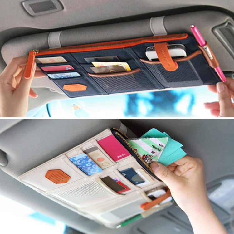 Bolsa interior multifuncional para parasol de coche, soporte para gafas de sol, tarjetero y almacenamiento