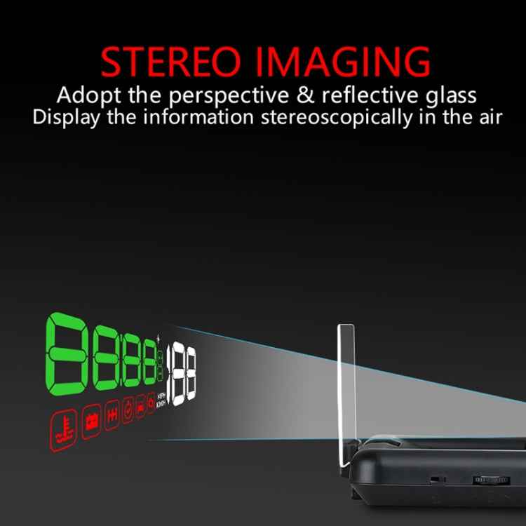 With Adjustable Reflection Board, Speed & RPM & Water Temperature & Oil Consumption & Driving Distance / Time & Voltage Display, Over Speed Alarm, Connect OBD2 Interface