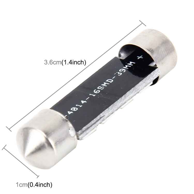 2 PCS 2W 100 LM 6000K 36MM Bicuspid Port Car Dome Lamp LED Reading Light with 16 SMD-4014 LED Lamps, DC 12V