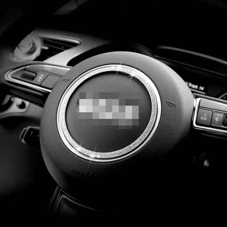 Car Aluminum Steering Wheel Decoration Ring with Diamonds For Audi