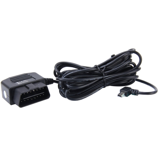 Car Auto 16Pin OBDII Charging Cable Mini 5 Pin USB Power Adapter with Switch Button for GPS Tablet E-dog Phone, Cable Length: 3.4m, OBDII