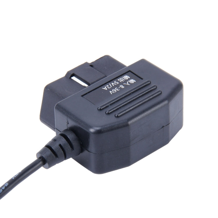 Car Auto 16Pin OBDII Charging Cable Mini 5 Pin USB Power Adapter with Switch Button for GPS Tablet E-dog Phone, Cable Length: 3.4m, OBDII