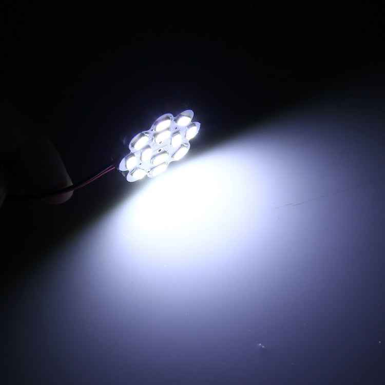 2 PCS 3W 200 LM 6000K Flower Shape Car Auto Interior Doom Reading Light with 12 SMD-5630 LED Lamps Bicuspid and T10 Adapter Cable, DC 12V