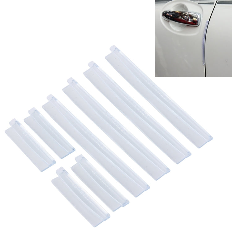 FR JG-031 8 PCS Rubber Car Side Door Edge Protection Guards Cover Trims Stickers, Transparent, White, Black