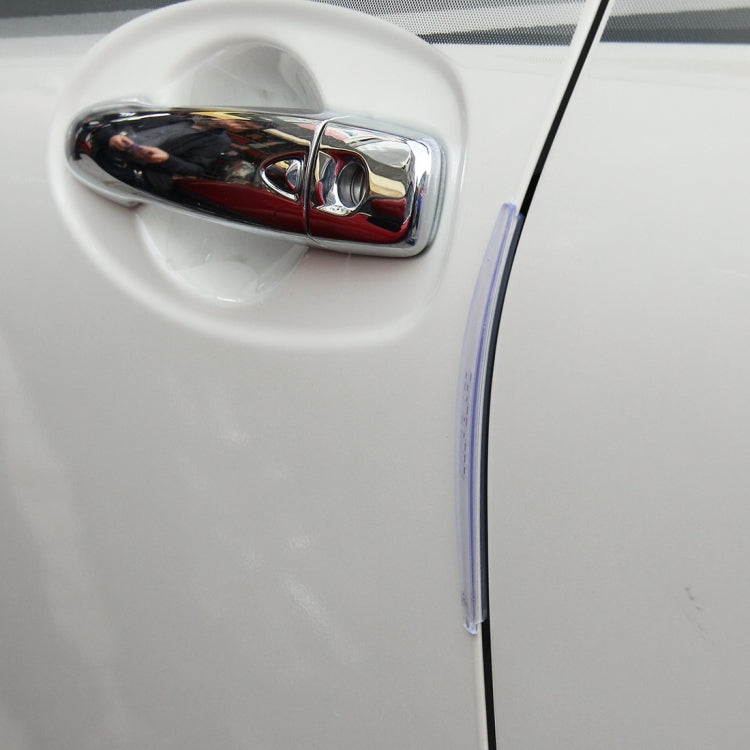 FR JG-031 8 PCS Rubber Car Side Door Edge Protection Guards Cover Trims Stickers, Transparent, White, Black