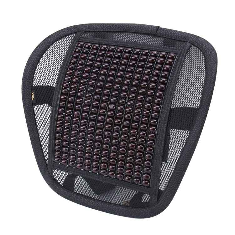 Universal Summer Ice Silk Mesh Breathable Cool Massage Waist Mat with Maple Wooden Bead for Car Family Office