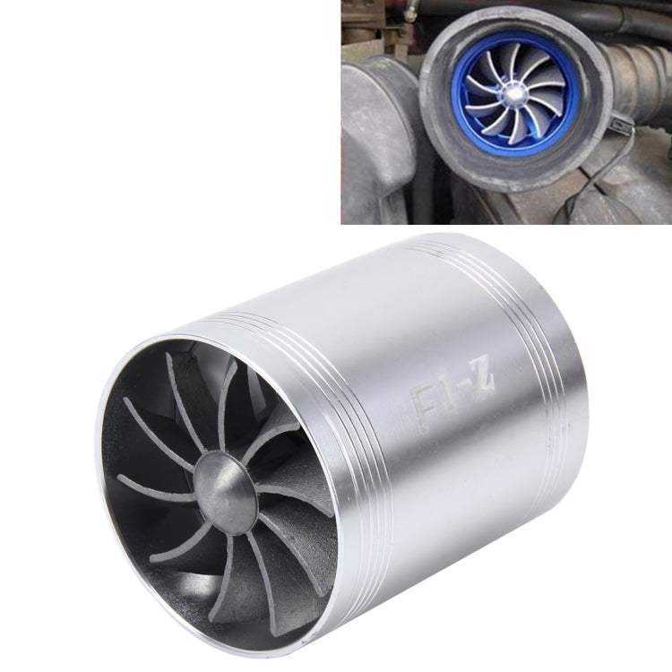 F1-Z Car Stainless Universal Supercharger Dual Double Turbine Air Intake Fuel Saver Turbo Turboing Charger Fan Set kit