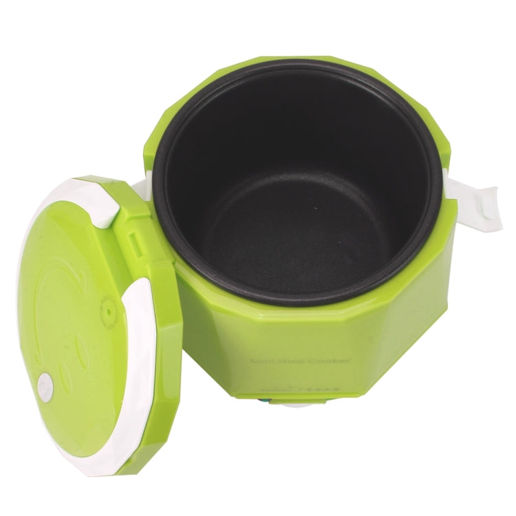 OUSHIBA Car Auto C3 Mini Multi-function Rice Cooker 12V 1.3L Volume for Rice Soup Noodles Vegetable Dessert, Green, White