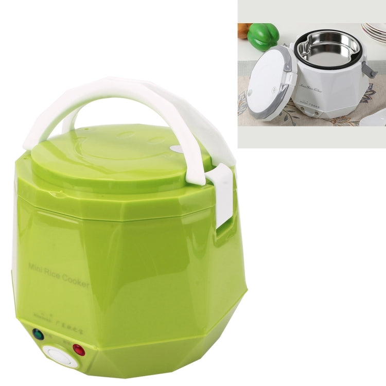 OUSHIBA Car Auto C3 Mini Multi-function Rice Cooker 12V 1.3L Volume for Rice Soup Noodles Vegetable Dessert, Green, White