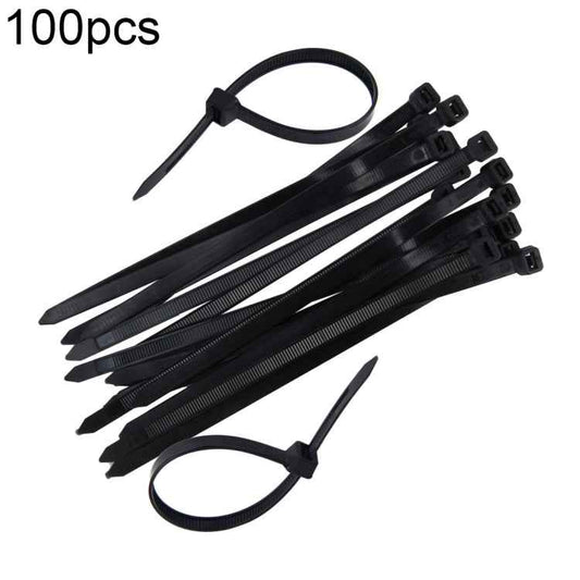 100pcs /Pack 8mm*200mm Nylon Cable Ties, 8mm*200mm Black