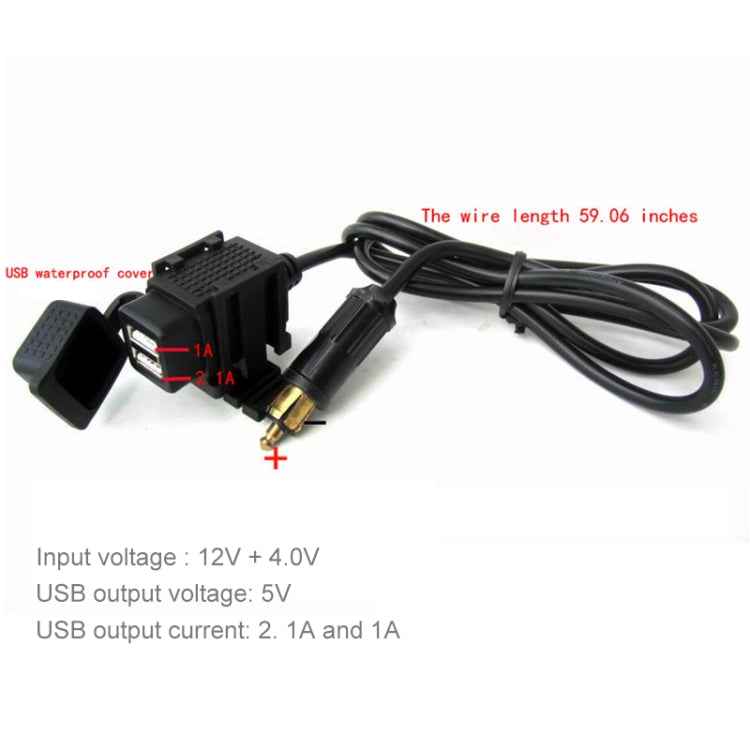 12-24V 2.1A Motorcycle Dual USB Mobile Phone Car Charger, EU Plug
