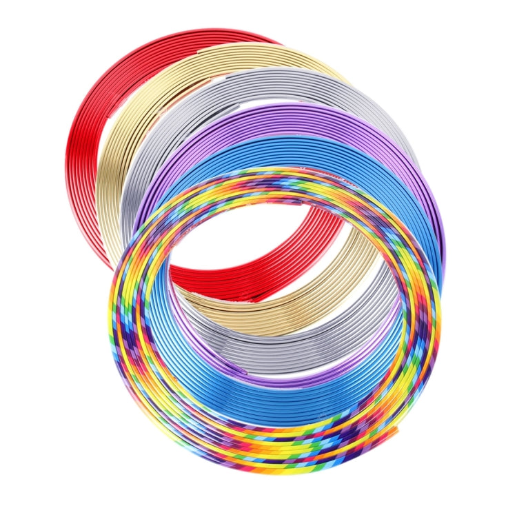 Universal Decorative Scratchproof Stickup 8M Flexible Car Wheel Hub TRIM Mouldings Shining Decoration Strip, 8m Shining, 8m