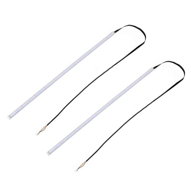 2 PCS 30cm DC12V 4.2W Ultra-thin Car Auto Double Colors Turn Lights / Running Lights, with LED SMD-2835 Lamp Beads (Turn Lights: Yellow Light; Running Lights: Ice Blue Light)
