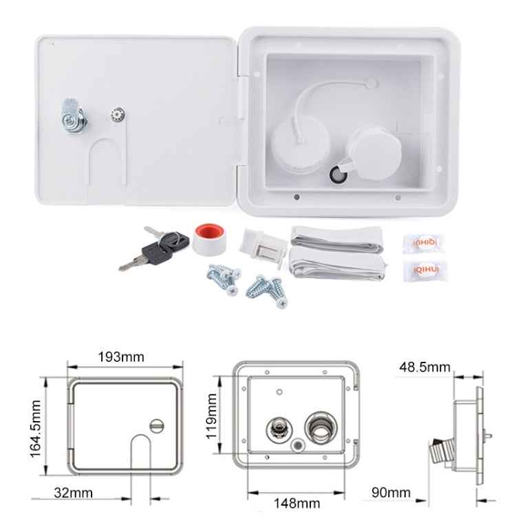 White Water Inlet Integrated Fill Dish Hatch Lock for RV Trailer Camper